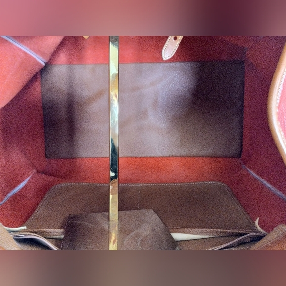 Dooney & Bourke 1990's Gladstone Weekender Luggage, Red AWL - Picture 10 of 16